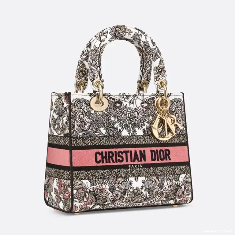 Cheap Bag Motif World Pink Medium Around White D-lite Butterfly Lady Canvas The 0521 Luxury
